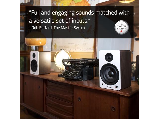 Fluance Ai61 Powered 2-Way 2.0 Stereo Bookshelf Speakers with 6.5 Drivers 120W Amplifier for Turntable TV PC and Bluetooth 5 Wireless Music Streaming - RCA Optical USB & Sub Out (White Walnut) - image 6