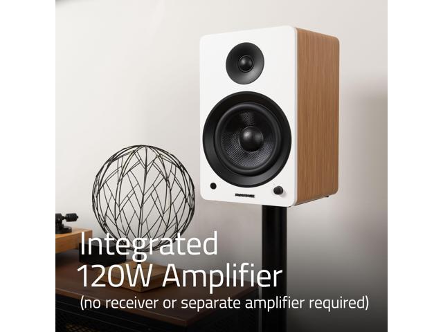 Fluance Ai61 Powered 2-Way 2.0 Stereo Bookshelf Speakers with 6.5 Drivers 120W Amplifier for Turntable TV PC and Bluetooth 5 Wireless Music Streaming - RCA Optical USB & Sub Out (Natural Walnut - image 2
