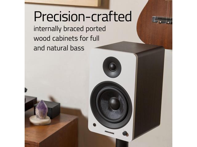 Fluance Ai61 Powered 2-Way 2.0 Stereo Bookshelf Speakers with 6.5 Drivers 120W Amplifier for Turntable TV PC and Bluetooth 5 Wireless Music Streaming - RCA Optical USB & Sub Out (Natural Walnut - image 4