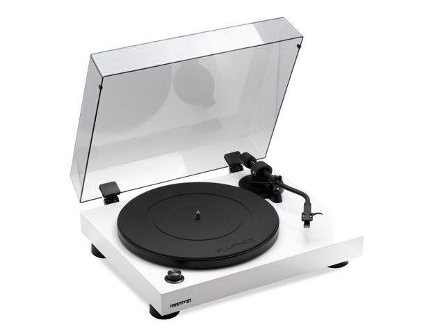 Fluance RT81 Elite High Fidelity Vinyl Turntable (White) with Ai41 Powered 5' Stereo Bookshelf Speakers (Lucky Bamboo), Diamond Stylus, Belt Drive,...