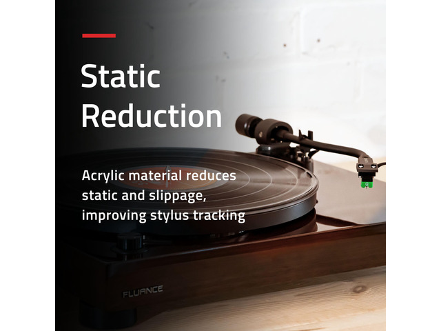 Fluance Acrylic Platter Mat for Turntables - Reduces Vibrations for Improved Sound Clarity for Vinyl Record Playback, Antistatic, Precision...