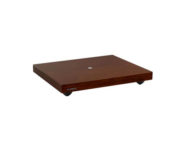 Fluance Turntable Isolation Base Anti-Vibration Wood Platform And HiFi Vinyl Record Weight Stabilizer - Natural Walnut