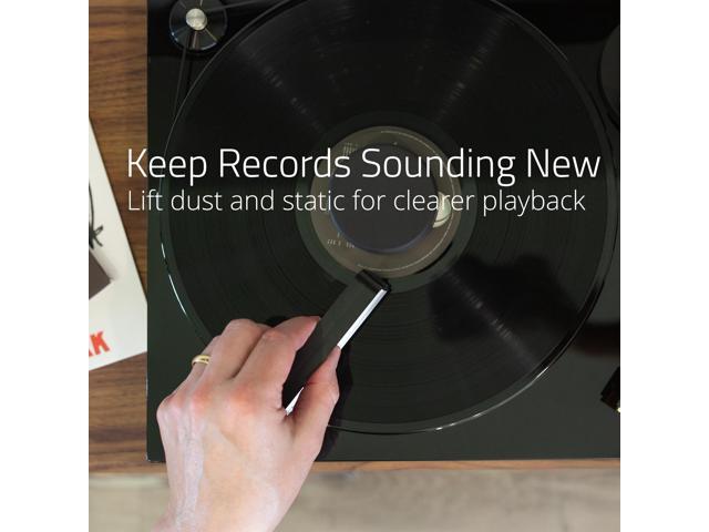 Fluance Anti-Static Carbon Fiber Record Cleaning Brush - Safely Removes Dust & Static from Vinyl Records to Preserve Sound Quality and Reduce Pops,...