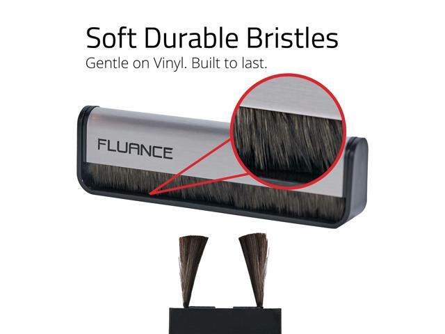 Fluance Anti-Static Carbon Fiber Record Cleaning Brush - Safely Removes Dust & Static from Vinyl Records to Preserve Sound Quality and Reduce Pops,...