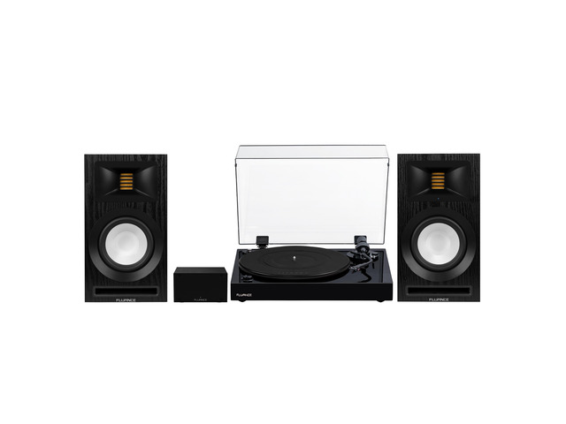 Fluance RT82 Vinyl Turntable Record Player, Ortofon OM 10 Cartridge, Ri71 Powered Bookshelf Speakers, PA10 Preamp