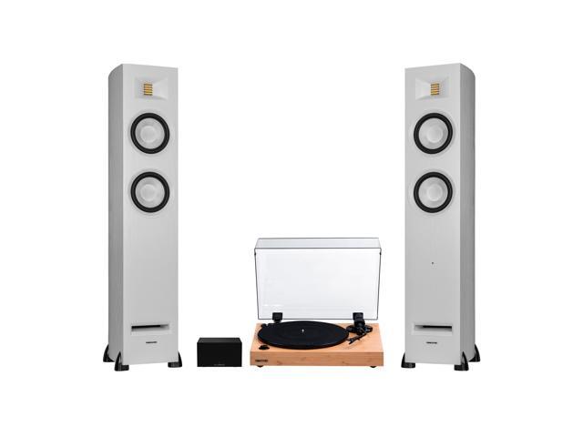 Fluance RT82 Vinyl Turntable Record Player, Ortofon OM 10 Cartridge, Ri91 Powered Floorstanding Speakers, PA10 Preamp