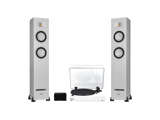 Fluance RT82 Vinyl Turntable Record Player, Ortofon OM 10 Cartridge, Ri91 Powered Floorstanding Speakers, PA10 Preamp