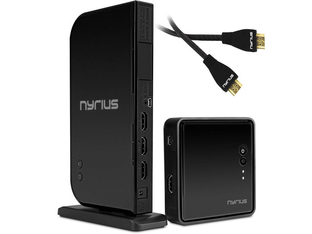 Nyrius ARIES Home HDMI Digital Wireless Transmitter & Receiver With Additional HDMI Cable - 2 HDMI Cables Total