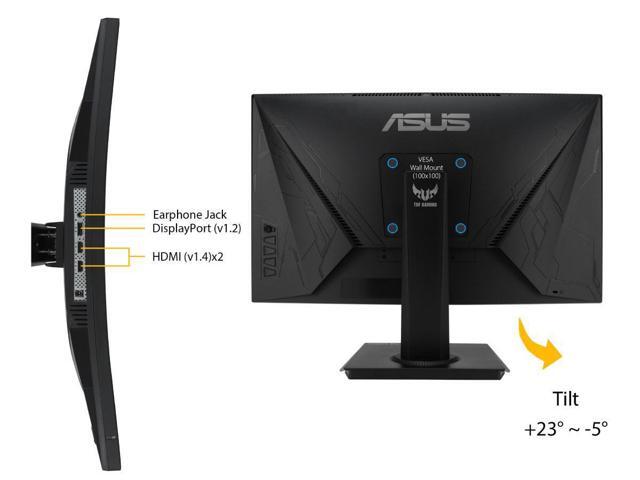 ASUS TUF GAMING VG24VQE 23.6IN 1080P FULL HDASUS TUF Gaming VG24VQE 23.6 Curved Monitor, 1080P Full HD, 165Hz (Supports 144Hz), 1ms, Extreme Low...