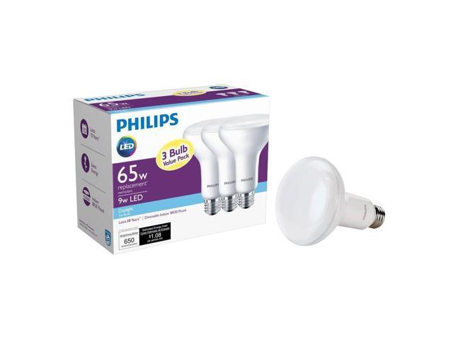 Philips 464180 65W Equivalent Daylight Dimmable BR30 LED Light Bulb (3 Pack)