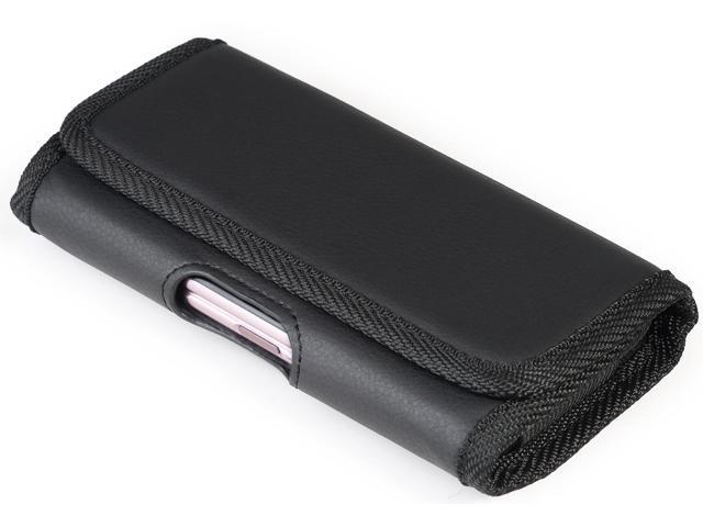 Black Vegan Leather Case Pouch Belt Clip for Nokia C300 C110 G310 ThinkPhone
