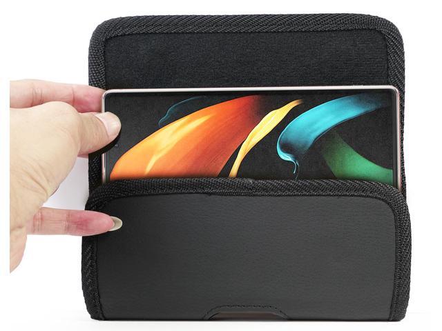 Black Vegan Leather Case Pouch Belt Clip for Nokia C300 C110 G310 ThinkPhone