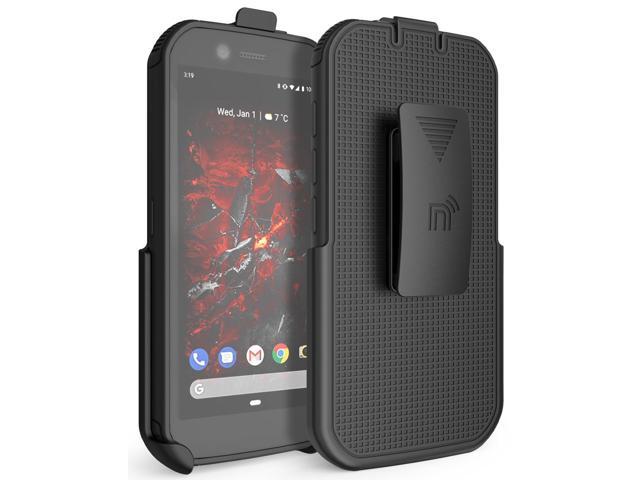 Black Rotating/Ratchet Belt Clip Holster Case Stand for CAT S42 and S42 H+ Phone