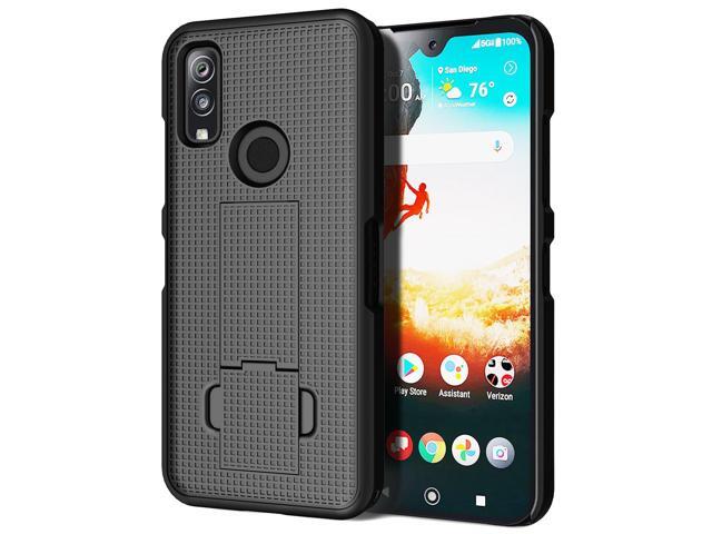 Black Grid Texture Slim Hard Case Cover with Kickstand for DuraSport 5G UW Phone