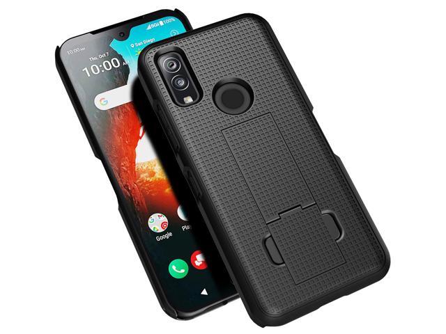 Black Grid Texture Slim Hard Case Cover with Kickstand for DuraSport 5G UW Phone