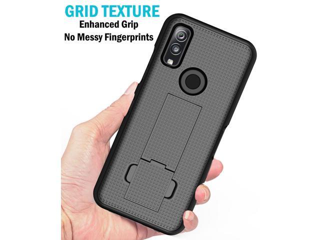 Black Grid Texture Slim Hard Case Cover with Kickstand for DuraSport 5G UW Phone