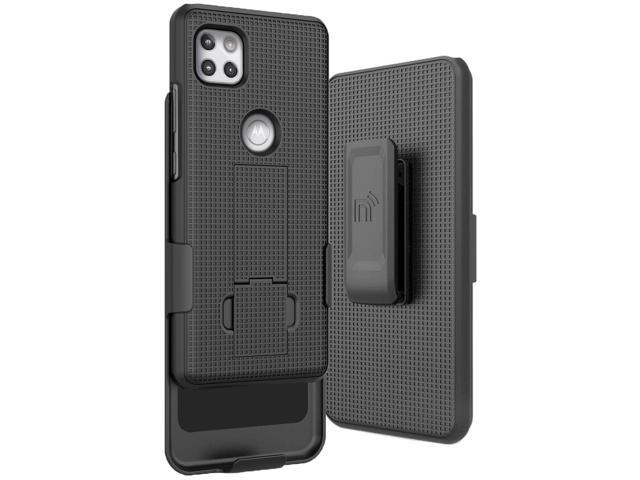 Black Case Cover and Belt Clip Holster for Motorola Moto One 5G ACE Phone XT2113