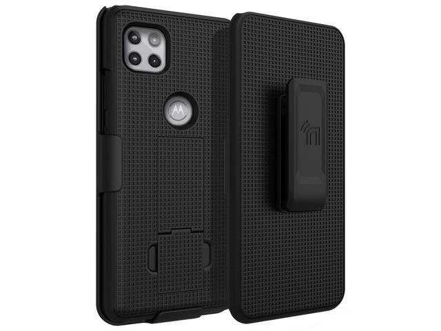 Black Case Cover and Belt Clip Holster for Motorola Moto One 5G ACE Phone XT2113