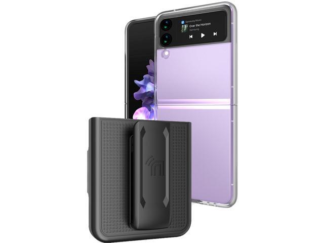 Clear Hard Case Cover and Belt Clip Holster Combo for Samsung Galaxy Z Flip 4 5G