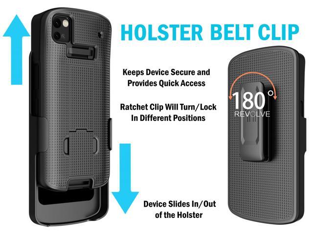 Black Hard Case Cover Stand Belt Clip Holster for Zebra TC53 TC58 Mobile Scanner