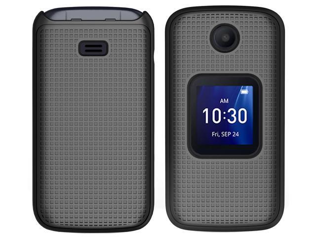Black Grid Texture Hard Shell Case Cover for Alcatel Go Flip 4, TCL FLIP Pro