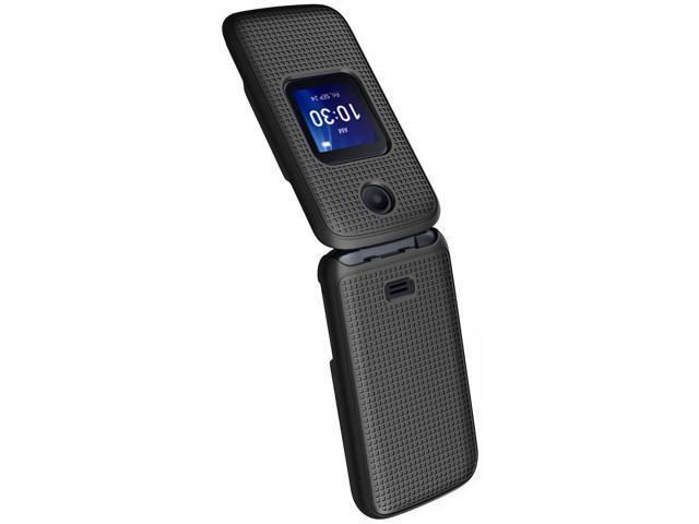 Black Grid Texture Hard Shell Case Cover for Alcatel Go Flip 4, TCL FLIP Pro