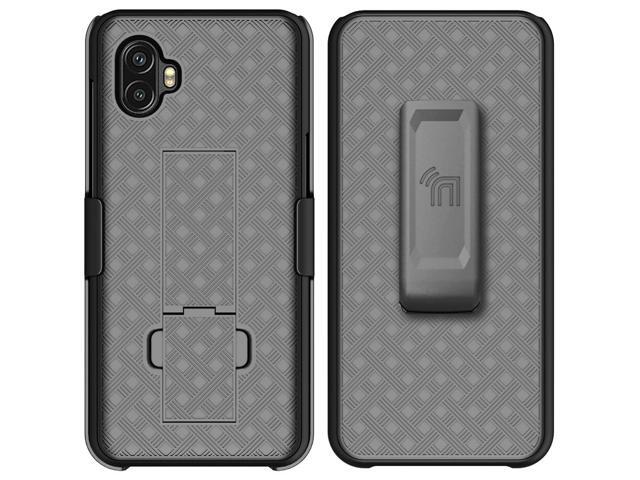 Black Hard Case Cover Stand Belt Clip Holster for Samsung Galaxy XCover 6 Pro