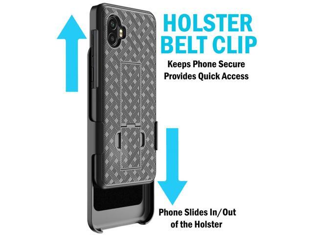 Black Hard Case Cover Stand Belt Clip Holster for Samsung Galaxy XCover 6 Pro
