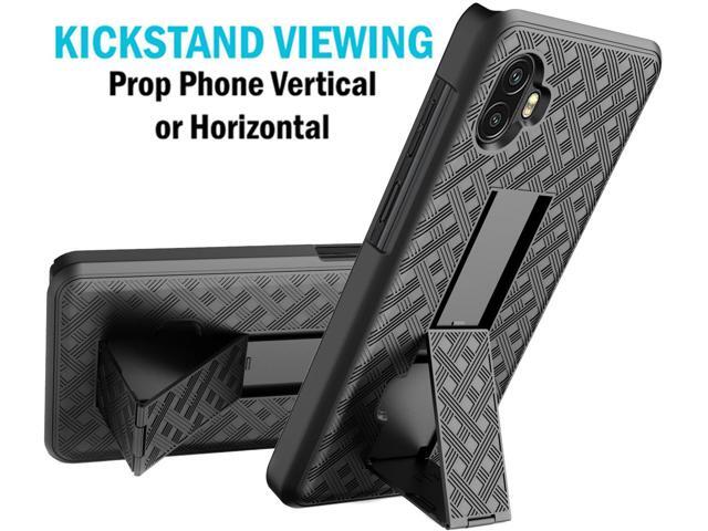 Black Hard Case Cover Stand Belt Clip Holster for Samsung Galaxy XCover 6 Pro