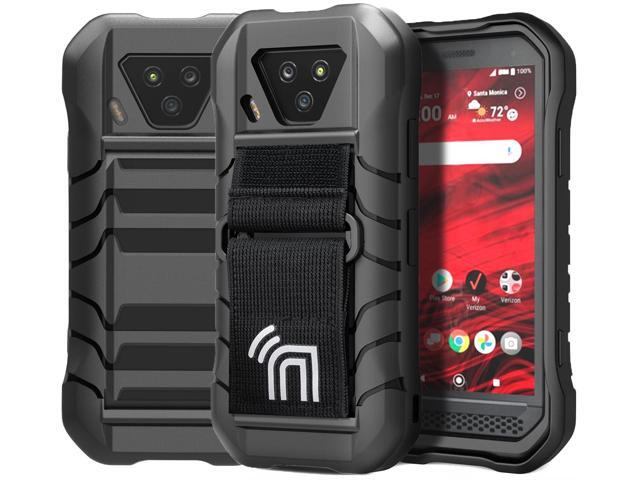 Black Rugged Case Cover Tactical Hand Strap for Kyocera DuraForce Ultra 5G E7110
