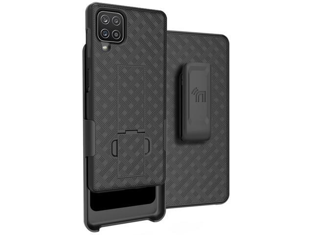 Black Hard Case Cover Stand and Belt Clip Holster for Samsung Galaxy A42 5G