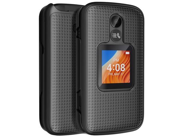 Black Grid Texture Hard Shell Case Cover for Alcatel TCL Flip 2 Phone (T408DL)