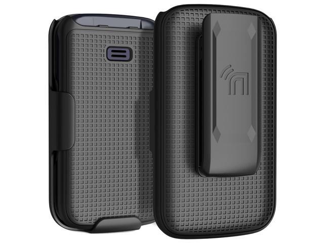 Black Grid Case Hard Cover and Belt Clip for Alcatel Go Flip 4, TCL FLIP Pro