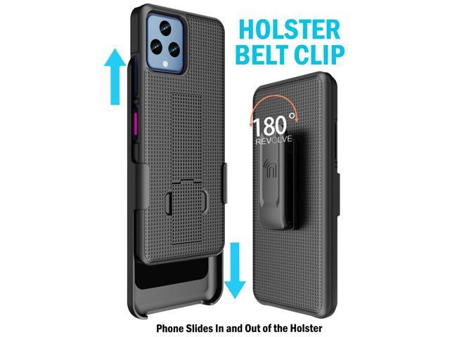 Black Case Stand and Belt Clip Holster for T-Mobile REVVL 6 5G / REVVL 6X 5G