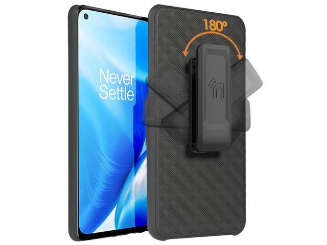 Black Hard Case Cover Stand and Belt Clip Holster for OnePlus Nord N200 5G Phone