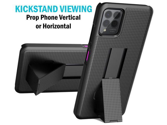 Black Grid Texture Slim Case Stand for T-Mobile REVVL 6 Pro 5G / REVVL 6X Pro