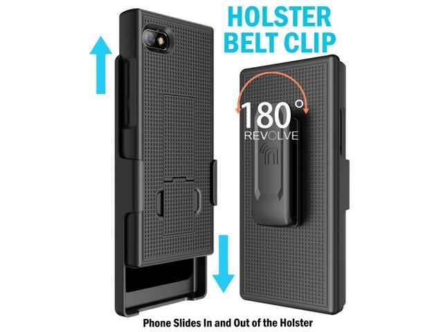 Black Hard Case Cover Stand and Belt Clip Holster for Unihertz Titan Slim Phone