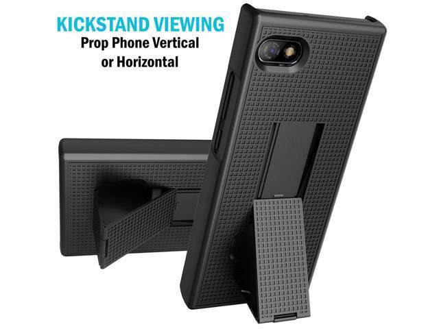 Black Grid Texture Slim Hard Case Cover Kickstand for Unihertz Titan Slim Phone