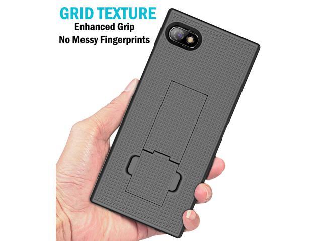 Black Grid Texture Slim Hard Case Cover Kickstand for Unihertz Titan Slim Phone