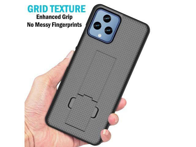 Black Grid Texture Slim Case Kickstand for T-Mobile REVVL 6 5G / REVVL 6X 5G