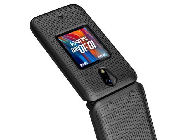 Black Grid Texture Slim Hard Shell Case Cover for Schok Flip Phone (2022)