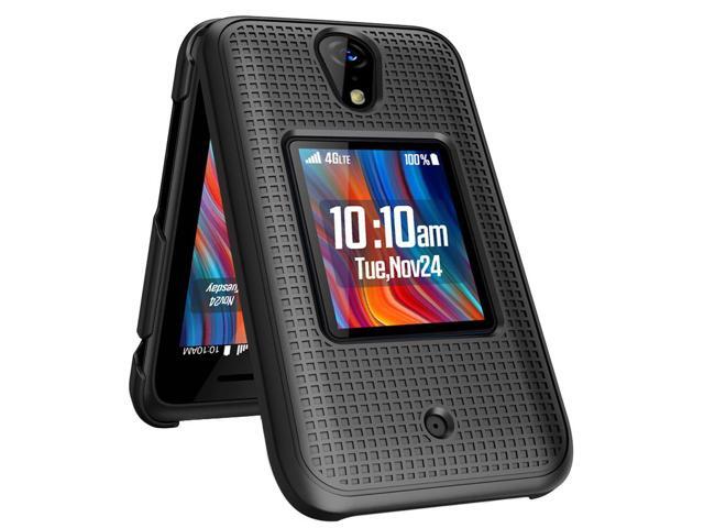 Black Grid Texture Slim Hard Shell Case Cover for Schok Flip Phone (2022)