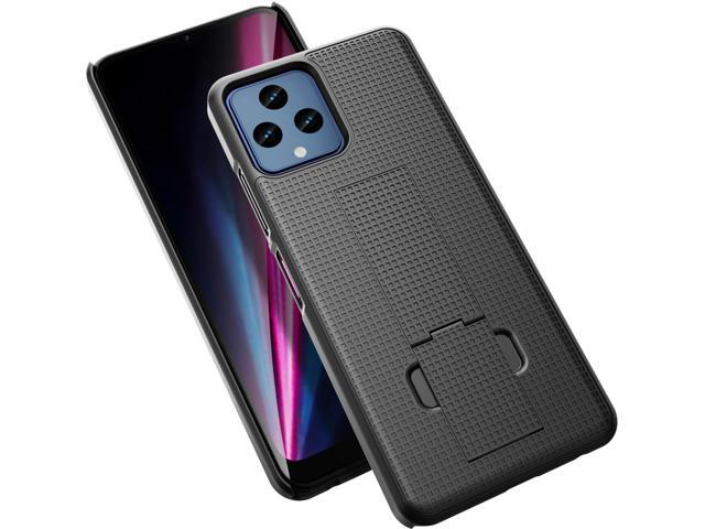 Black Grid Texture Slim Case Kickstand for T-Mobile REVVL 6 5G / REVVL 6X 5G
