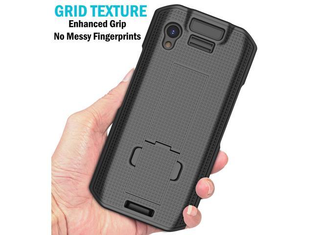 Black Textured Slim Hard Case Cover Kickstand for Zebra TC21 TC26 Mobile Scanner
