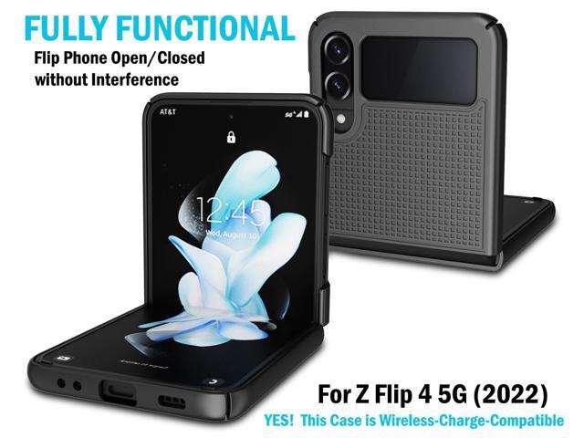 Black Grid Textured Hard Case Slim Phone Cover for Samsung Galaxy Z Flip 4 5G