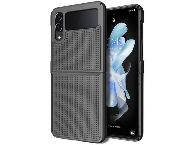 Black Grid Textured Hard Case Slim Phone Cover for Samsung Galaxy Z Flip 4 5G
