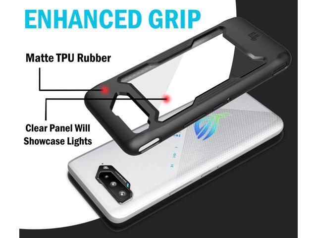 Black Rugged Case Clear Hard Acrylic Cover for Asus ROG Phone 5 Pro Ultimate