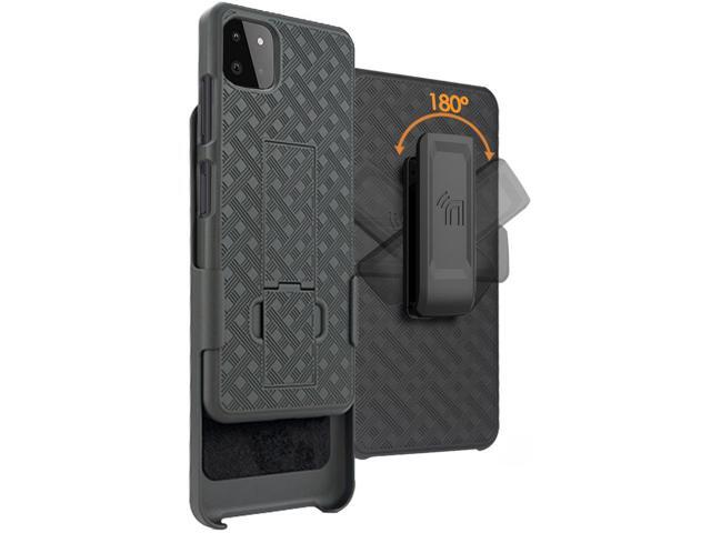 Black Case Kickstand Cover and Belt Clip Holster for Samsung Galaxy A22 5G