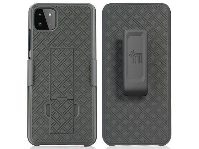 Black Case Kickstand Cover and Belt Clip Holster for Samsung Galaxy A22 5G