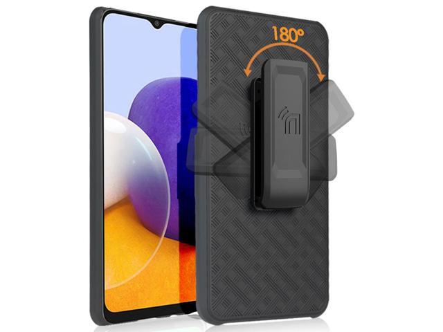 Black Case Kickstand Cover and Belt Clip Holster for Samsung Galaxy A22 5G